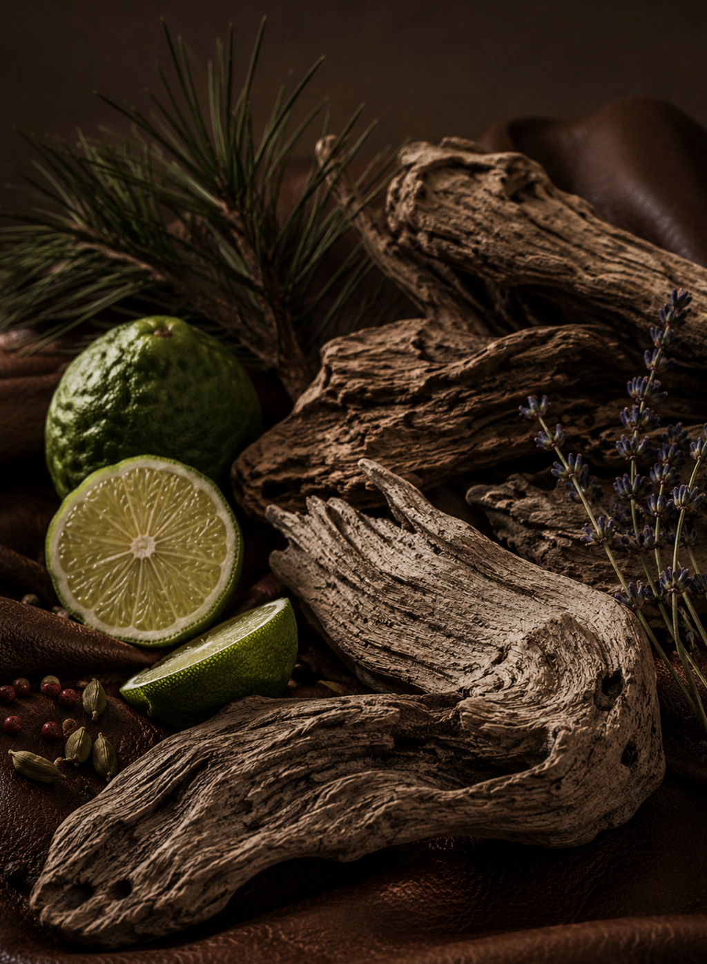 Natural Driftwood & Leather 50ml Perfume Oil Dropper
